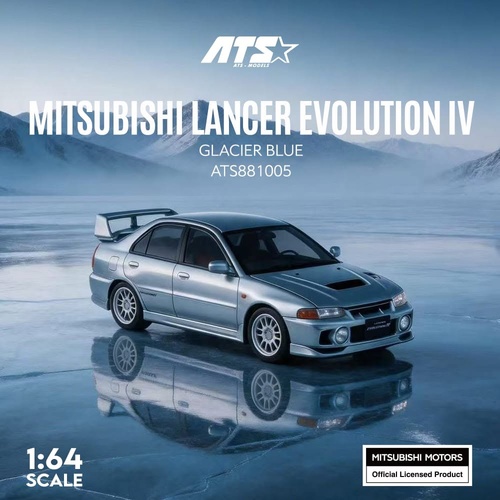 ATS 1/64 - MITSUBISHI LANCER EVOLUTION IV - Glacier Blue - (PRE-ORDER)