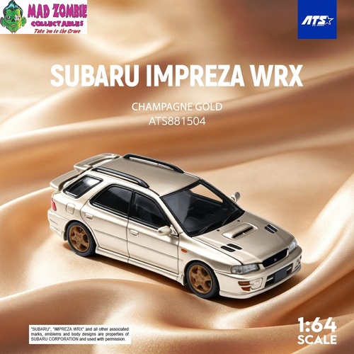 ATS 1/64 - Subaru Impreza WRX - Champagne Gold (with Opening Bonnet) (PRE-ORDER)