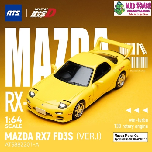 ATS 1/64 - Initial D Keisuke Takahashi Mazda RX7 FD3S  (with pop-up headlights) -  (PRE-ORDER)