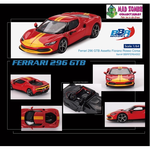 BBR Models - Ferrari 296 GTB Assetto Fiorano Rosso Corsa