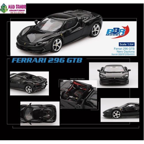 BBR Models - Ferrari 296 GTB Nero Daytona - PRE-ORDER