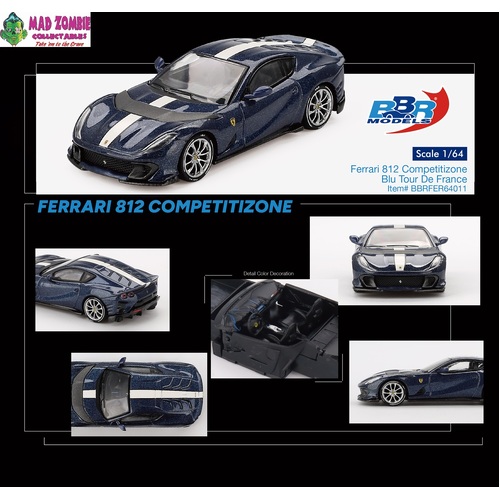 BBR Models - Ferrari 812 Competitizone Blu Tour De France - PRE-ORDER