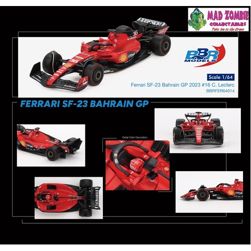 BBR Models - Ferrari SF23 #16 C. Leclerc 2023 Bahrain GP