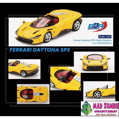 BBR Models - Ferrari Daytona SP3 Giallo Modena - PRE-ORDER
