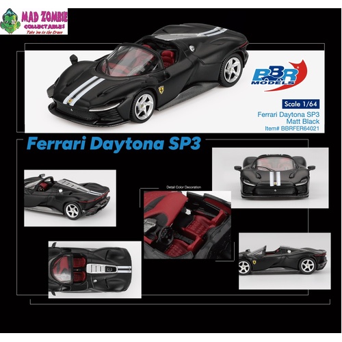 BBR Models - Ferrari Daytona SP3 Matt Black - PRE-ORDER