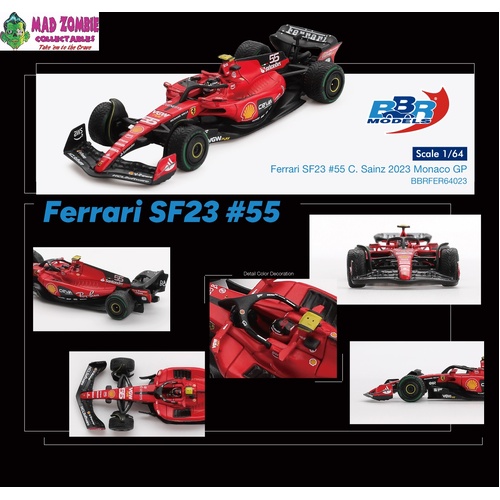 BBR Models - Ferrari SF23 #55 C. Sainz 2023 Monaco GP - PRE-ORDER