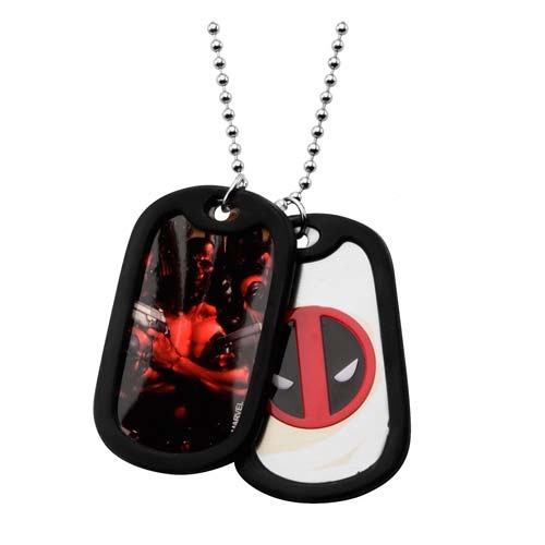Deadpool Dog Tags with Chain Necklace