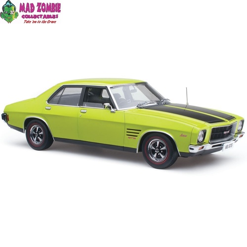 Classic Carlectables 1:18 Scale - Holden HQ Monaro GTS Sedan Barbados Green with Black Stripes (350ci Engine) - Limited Edition 700