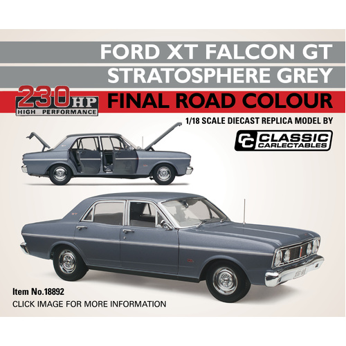 Classic Carlectables 1/18 Scale - Ford XT Falcon GT Stratosphere Grey - (PRE-ORDER)