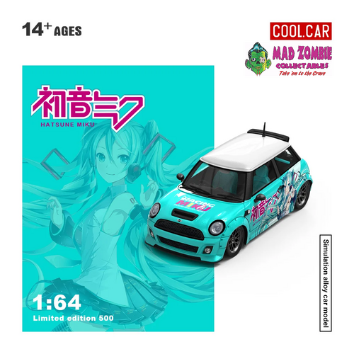 Cool Car 1/64 - Mini Cooper Hatsune Miku livery (Individually Numbered and limited to 500 Pieces World Wide) 