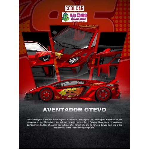 Cool Car 1/64 - Lamborghini GTEVO Lightning McQueen Livery - (PRE-ORDER)