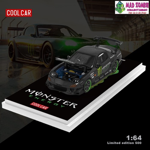 Cool Car 1/64 - RX-7 FD3S, RE Amemiya Modified. Open-Hood, Visible Engine Monster Livery