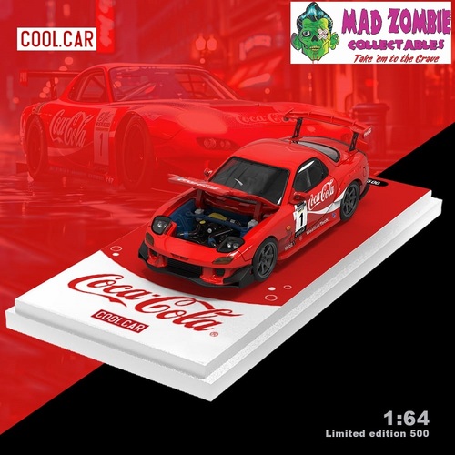 Cool Car 1/64 - RX-7 FD3S, RE Amemiya Modified. Open-Hood, Visible Engine CocaCola
