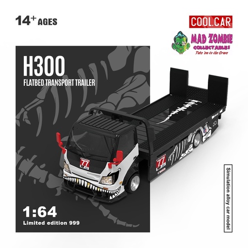 Cool Car 1/64 - H300 Flatbed Transport Trailer - #77 AO Racing 2025 IMSA Skeleton Rexy (Limited to 999 Pieces World Wide) - PRE-ORDER