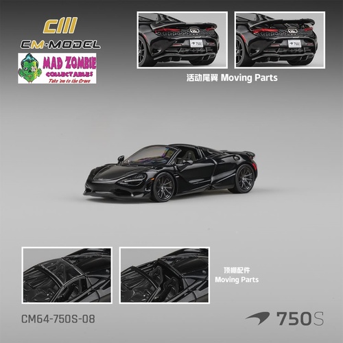 CM Model 1/64 - Mclaren 750S Spider Onyx Black - PRE-ORDER