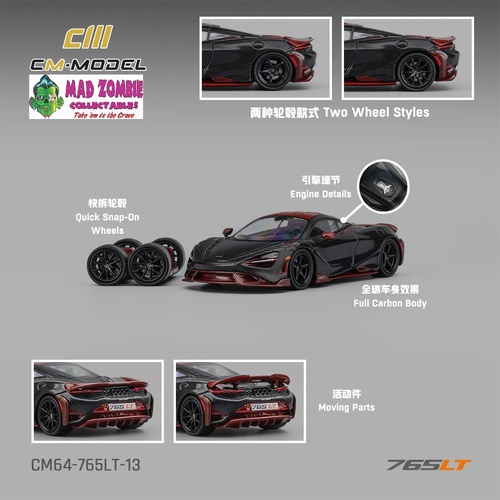 CM Model 1/64 - Mclaren 765LT Full carbon Red - PRE-ORDER