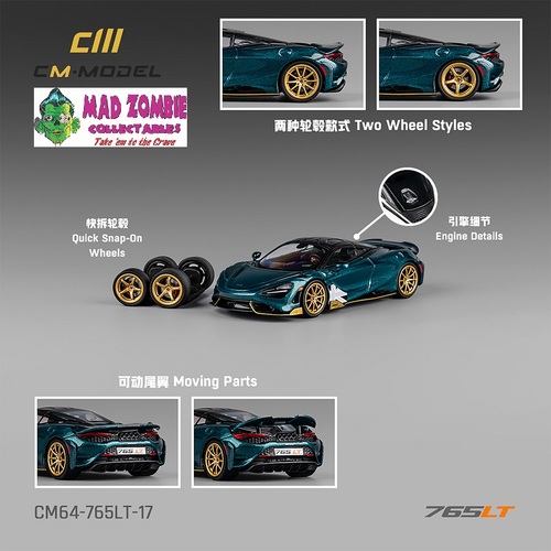 CM Model 1/64 - Mclaren 765LT Metallic black green