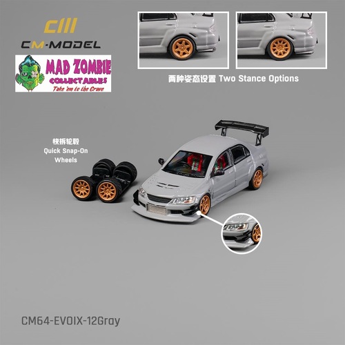 CM Model 1/64 - Mitsubishi Lancer Evo IX Widebody Gray 