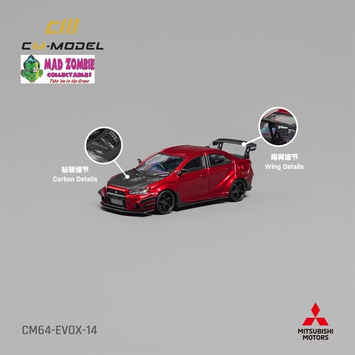 CM Model 1/64 - Mitsubishi Lancer Evo X Varis Metallic Red - PRE-ORDER