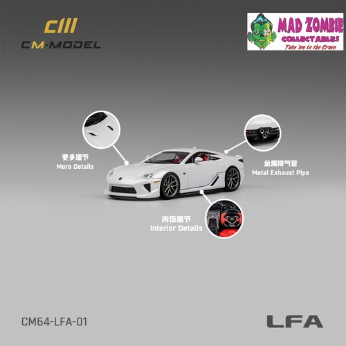 CM Model 1/64 - Lexus LFA Pearl white 