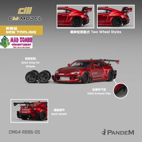 CM Model 1/64 - Toyota GT86 Pandem Widebody V3.5 Metallic Red - PRE-ORDER