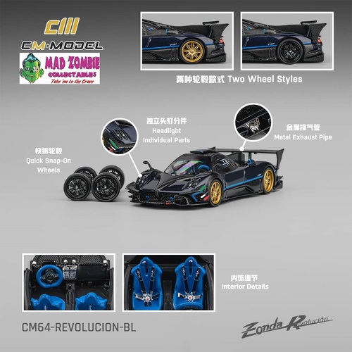 CM Model 1/64 - Pagani Zonda Revlucion Metallic blue - PRE-ORDER