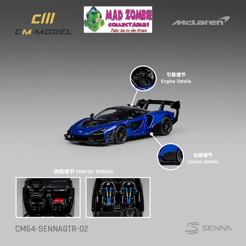 CM Model 1/64 - Mclaren Senna GTR Metallic blue