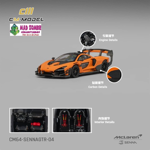 CM Model 1/64 - Mclaren Senna GTR Papaya orange - PRE-ORDER