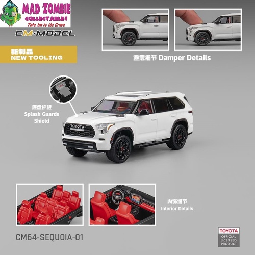 CM Model 1/64 - Toyota sequoia pearl white- PRE-ORDER