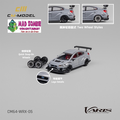 CM Model 1/64 - Subaru WRX Varis Widebody 2.0 Gray