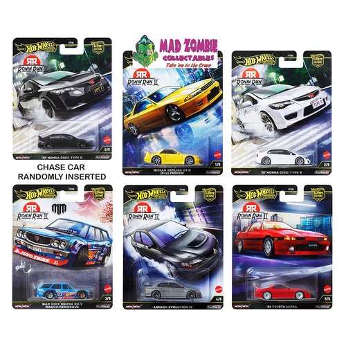 Hot Wheels 1/64 Car Culture 2025 M Case – Ronin Run II (SET OF 5) (WITH A POSSIBLE CHANCE OF A CHASE) - PRE-ORDER
