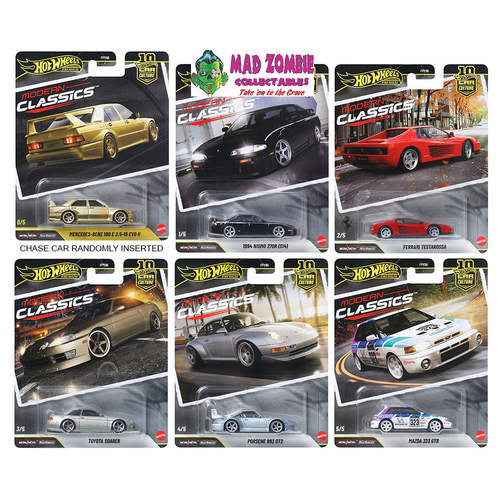 Hot Wheels 1/64 Car Culture 10th Anniversary 2026 S Case – Modern Classics Assortment - Set of 5 (Possible Chase Supplied) - PREORDER