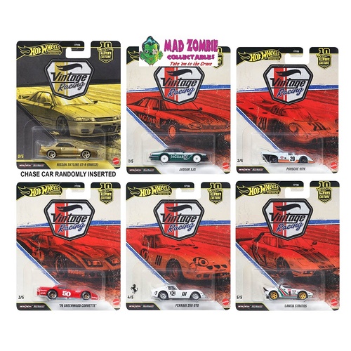 Hot Wheels 1/64  Car Culture 10th Anniversary 2026 T Case – Vintage Racing Assortment (SET OF 5) (WITH A POSSIBLE CHANCE OF A CHASE) - (PRE-ORDER)