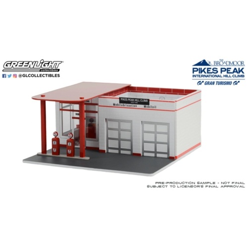 Greenlight 1/64 Sale Mechanic's Corner Series 10 - Vintage Gas Station - Pikes Peak Hill Climb Official Refueling Station