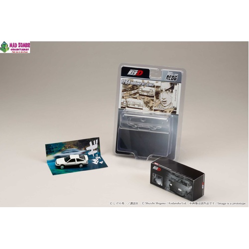 Hobby Japan - Initial D Corolla Levin AE86 Takumi Fujiwara VS Wataru Akiyama White with Silver Rims - (PRE-ORDER)