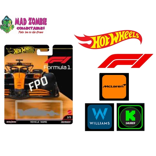 Hot Wheels 1/64  F1 Racing Premium G Assortment – Team McLaren, Williams, KICK (SET OF 8) - PRE-ORDER