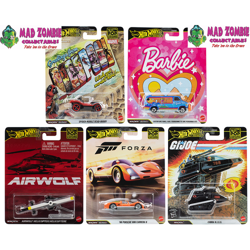 Hot Wheels 1/64 Pop Culture Q Case 2025 Assortment - Set of 5 - PREORDER