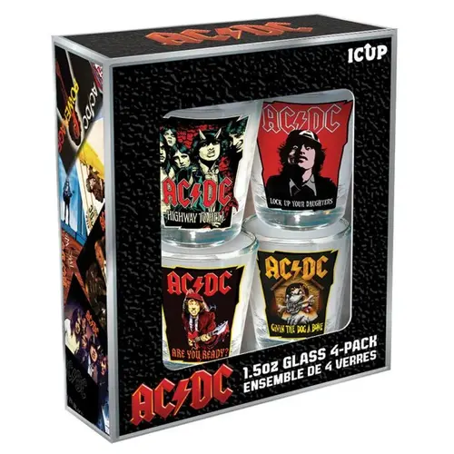AC/DC Shot Glass Set - 4 Pack