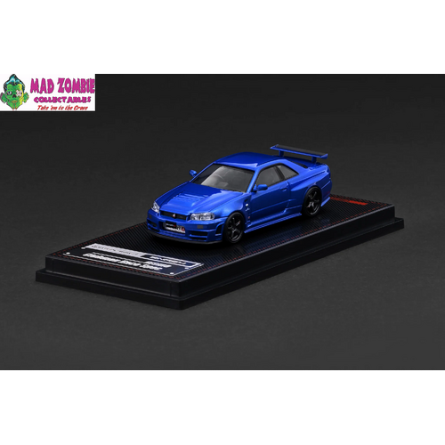 Ignition Model 1/64 Scale - Nissan Skyline GT-R (BNR34) NISMO customized Blue Metallic - PRE-ORDER
