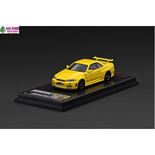 Ignition Model 1/64 Scale - Nissan Skyline GT-R (BNR34) NISMO customized Yellow Metallic - PRE-ORDER