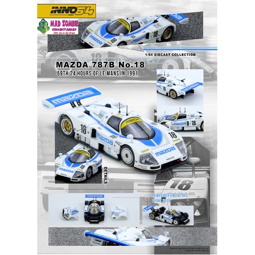 Inno 64 - MAZDA 787B No.18 59th 24 Hours Le Mans 1991 - (PRE-ORDER)