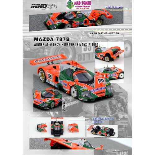 Inno 64 - MAZDA 787B Winner At 24 Hours Le Mans 1991 - (PRE-ORDER)