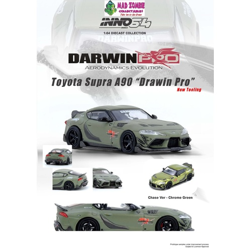 Inno 64 - TOYOTA SUPRA A90 DARWIN PRO Matt Green (POSSIBLE CHASE VARIANT SUPPLIED) - (PRE-ORDER)
