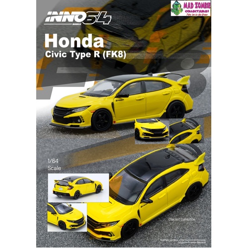 Inno 64 - HONDA CIVIC TYPE-R (FK8) Yellow - (PRE-ORDER)