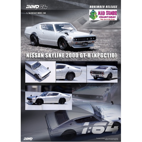 Inno 64 - NISSAN SKYLINE 2000 GT-R (KPGC110) Silver