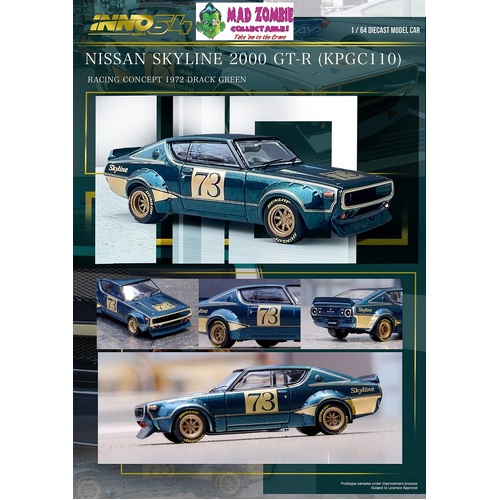Inno 64 - NISSAN SKYLINE 2000 GT-R (KPGC110) Racing Concept Green