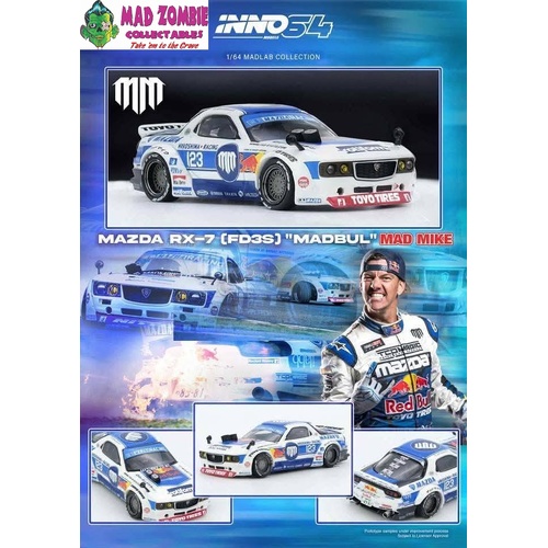 Inno 64 - MAZDA RX7 (FD3S) "PANDEM ROCKET BUNNY" MADBUL MADLAB COLLECTION 001 - (PRE-ORDER)