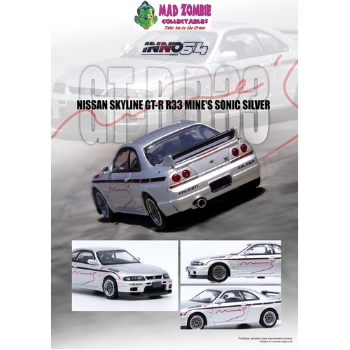 Inno 64 - NISSAN SKYLINE GR-R (R33) "Tuned by Mine's" Silver 