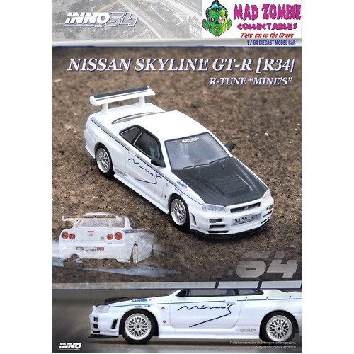 Inno 64 1/64 Scale - Nissan Skyline GT-R (R34) R-Tune Tuned by "MINE'S"