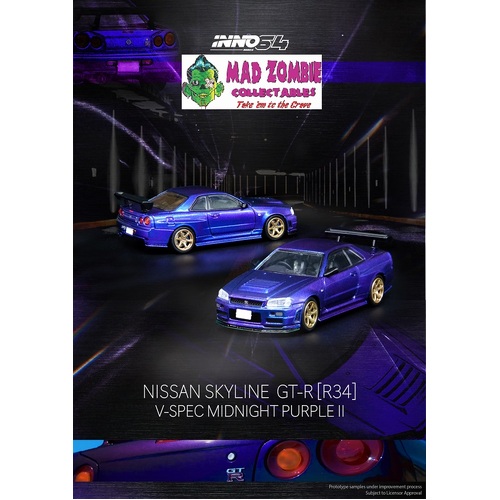 Inno 64 1:64 Scale - Nissan Skyline GT-R (R34) Midnight Purple II